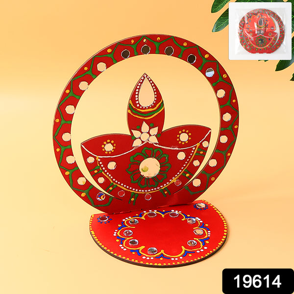 Handcrafted Wooden Decorative Diya Stand (1 Pc)