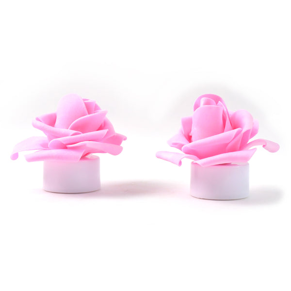 Rose Flower Shaped Led Flickering Tealight Candles (2 Pc)