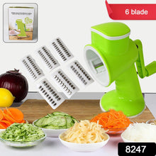 6 in 1 Multi functional Vegetable Cutter & Slicer Hand Machine Cutting, Slice, Cut Thick, Cut Silk All in one โVegetable Chopper Cutter & Slicing Cutter Barrel - Vegetable Grater with 6 Removable Blades