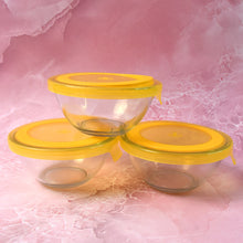 Dazzle Glass Bowl Set Mixing  Storage Bowls With Lids (3 Pcs Set)