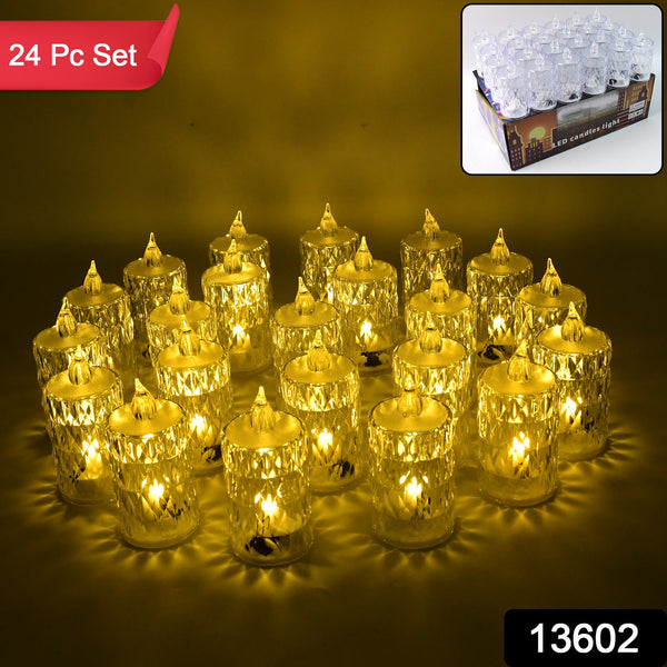 Flameless And Smokeless Decorative Candles Led Tea Light Diwali (24 Pcs Set)